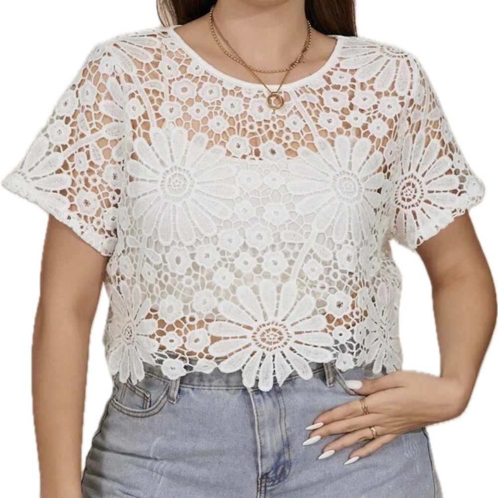 🕊️ PLUS Floral Lace Top🕊️ - Picture 4 of 8